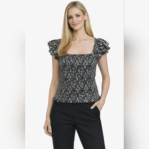 Old Navy Sz Medium Ruched Short Sleeve Square Neck Tank Top Womens Crop